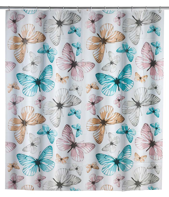 WENKO PEVA SHOWER CURTAIN 180X200 BUTFLY