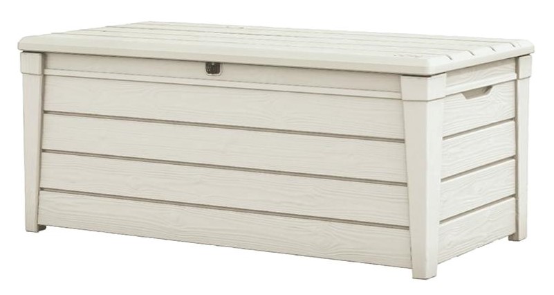 KETER BRIGHTWOOD CUSHION BOX 145X69.7X60.3CM 454LTR WHITE