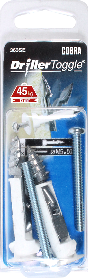 COBRA 363SE DRILLERTOGGLE 5MM X 50MM (+BOLTS) 2PCS