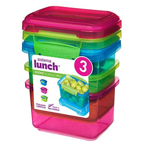 SISTEMA LUNCH BOX COLOR 3ΤΕΜ ΟΡΘΟΓΩΝΙΟ 400ML