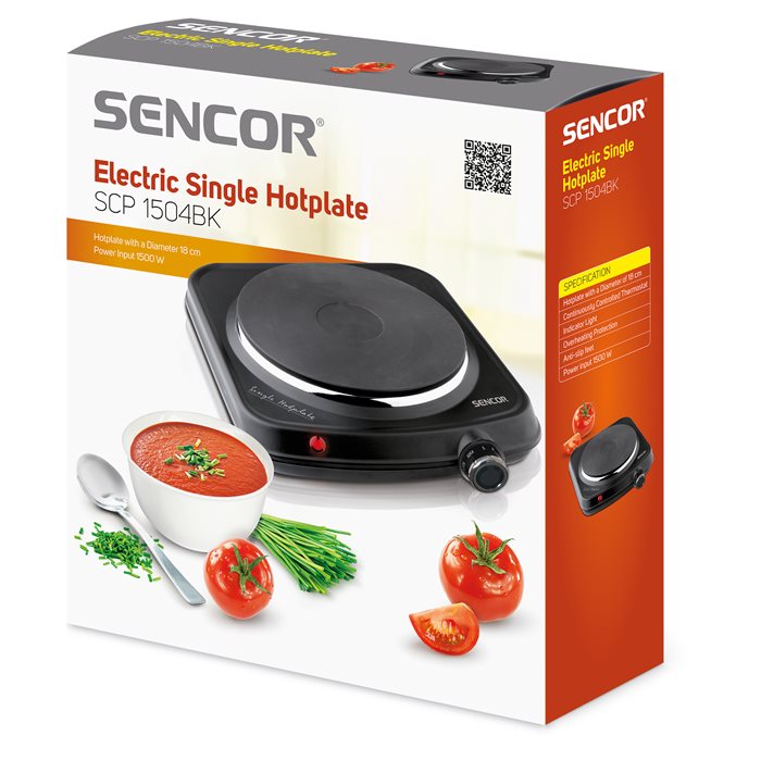 SENCOR SCP1504BK ELECTRIC HOTPLATE 1.5W BLACK