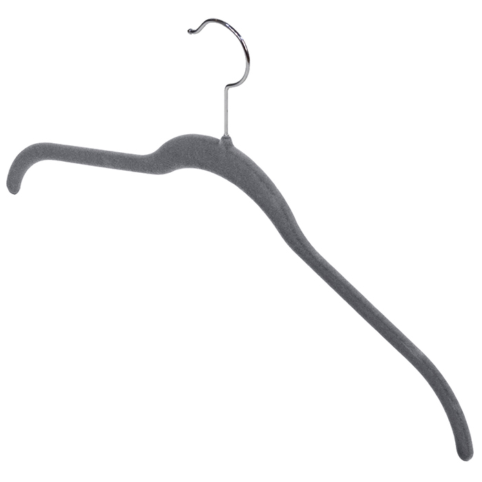 DOMOPAK VELVET HANGERS GREY 4PCS