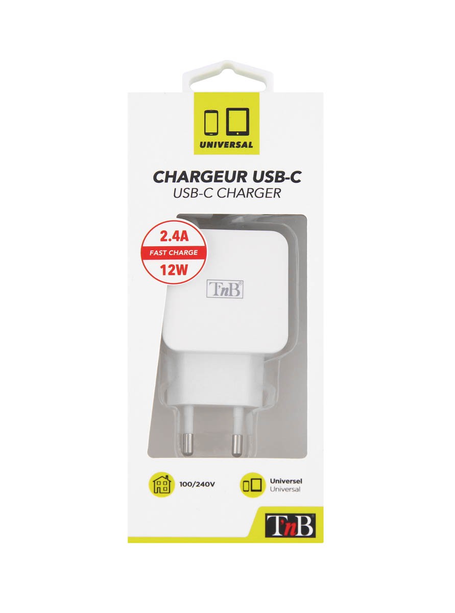 TNB 2.4A MAINS CHARG.USB-C WH