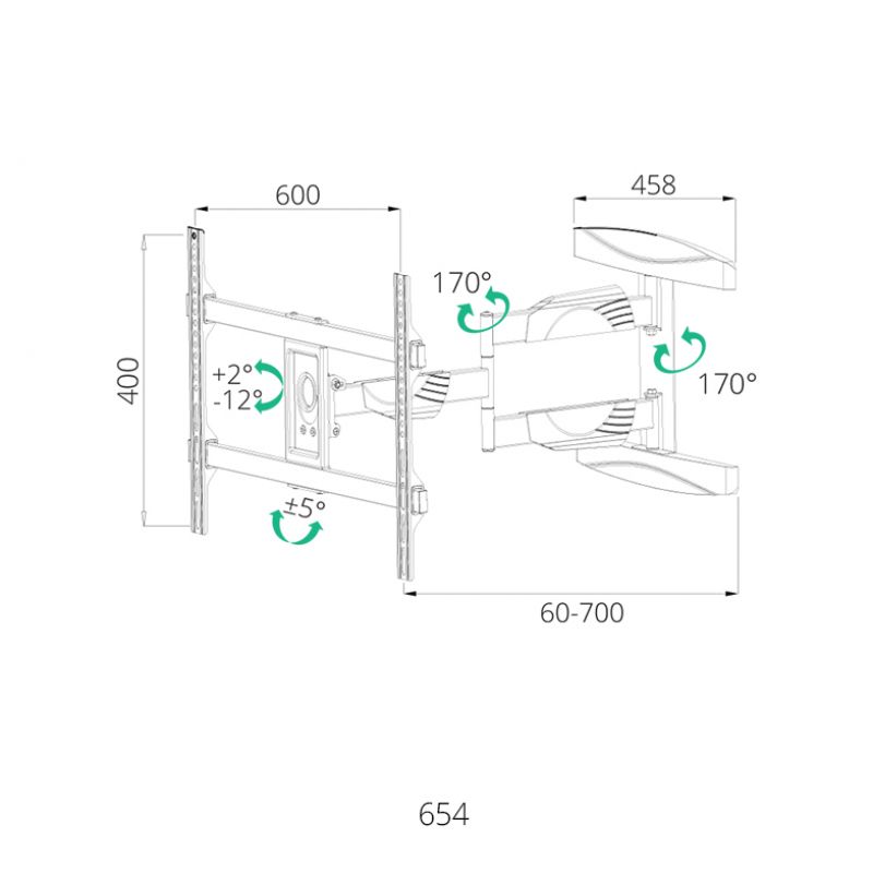 SIH 4 WAY ΕΠΙΤΟΙΧΙΑ ΒΑΣΗ ΤΗΛΕΟΡΑΣΗΣ ΜΕΧΡΙ 65''/45KG