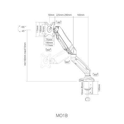 SIH MONITOR MOUNT UP TO 27''/8KG