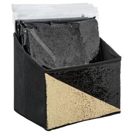 SEQUIN NON WOVEN BOX BLACK