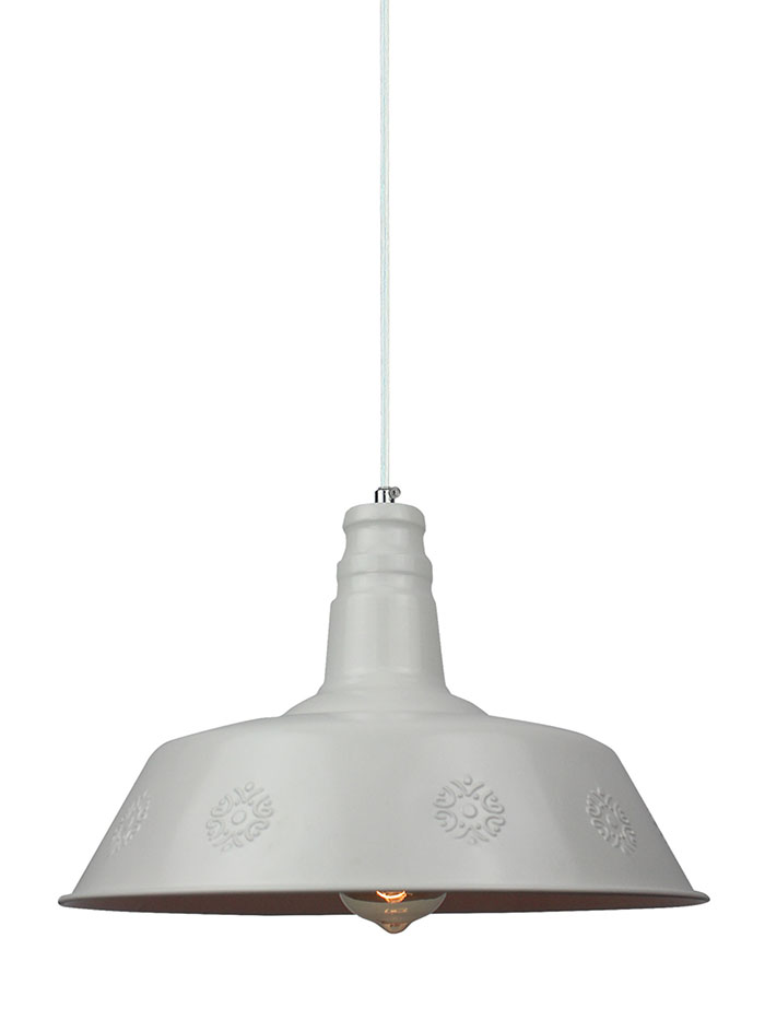 SUNLIGHT 1xE27 (MAX. 40W) PENDANT LIGHT METAL MATT WHITE Ø360xH1260MM