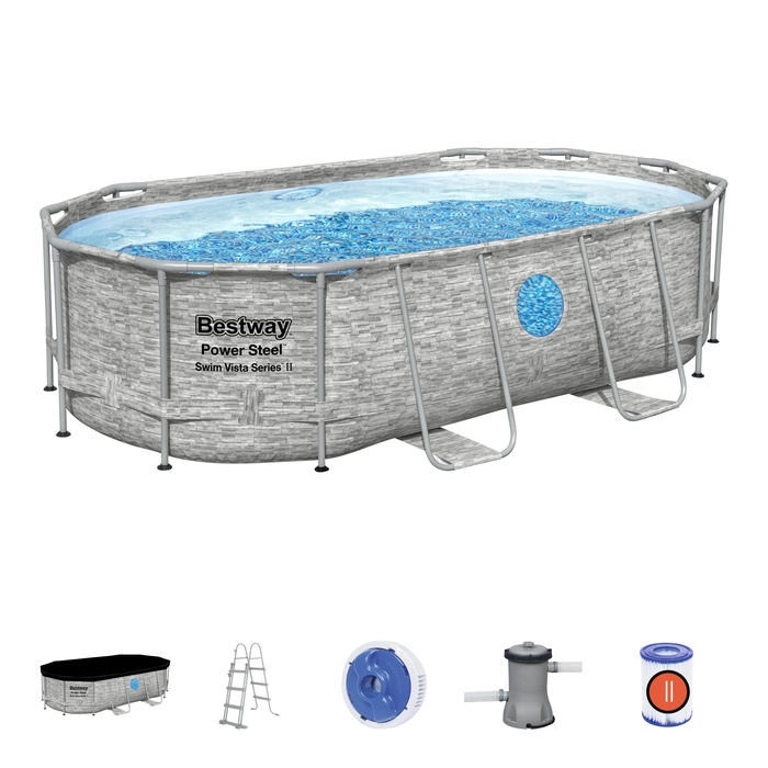 BESTWAY 56714 POOL 427X250X100CM RATTAN OVAL