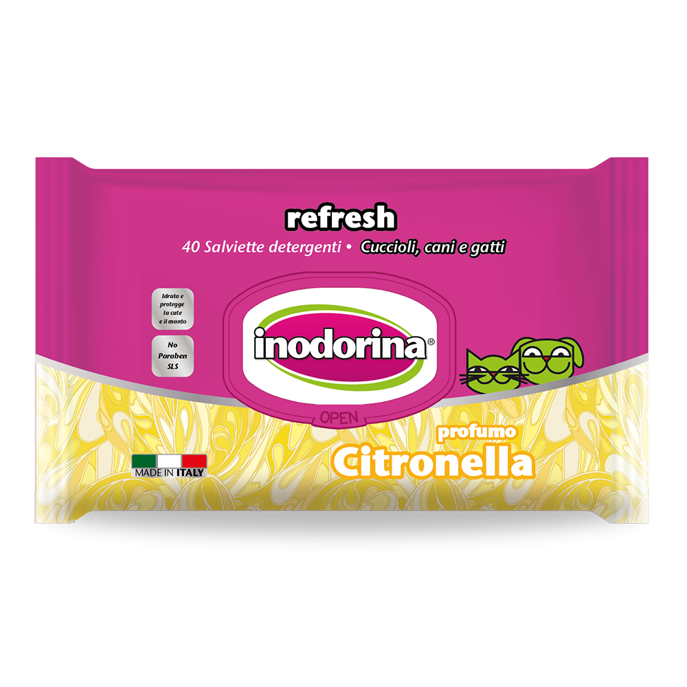 INODORINA REFRESH WIPES CITRONEL 40PCS