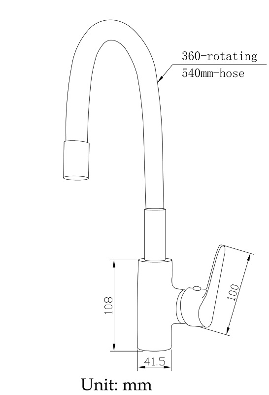 PLUIE KITCHEN MIXER HIGH FLEXIBLE WHITE SPOUT