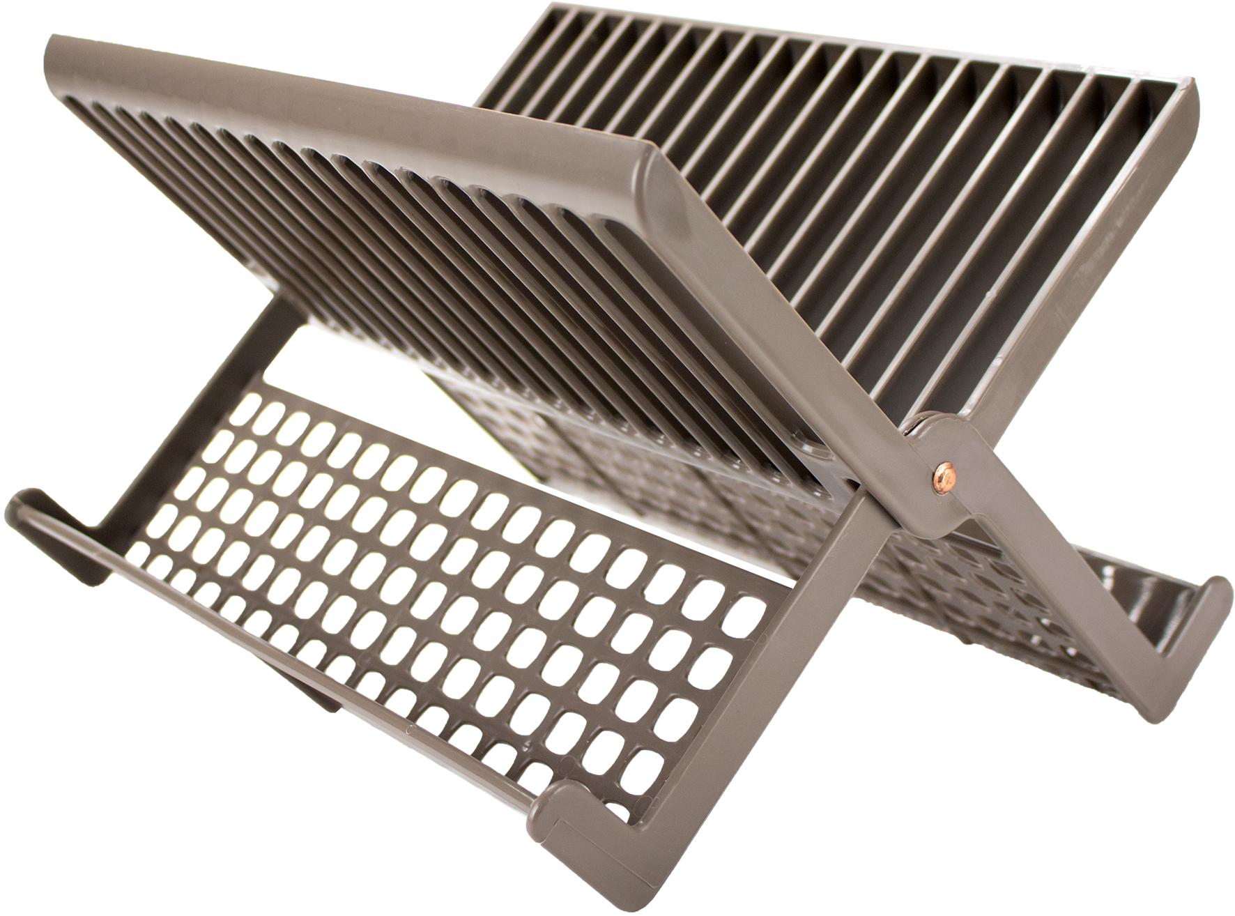 FOLDING DISH DRYING RACK PLASTIC BROWN 30X18X33CM