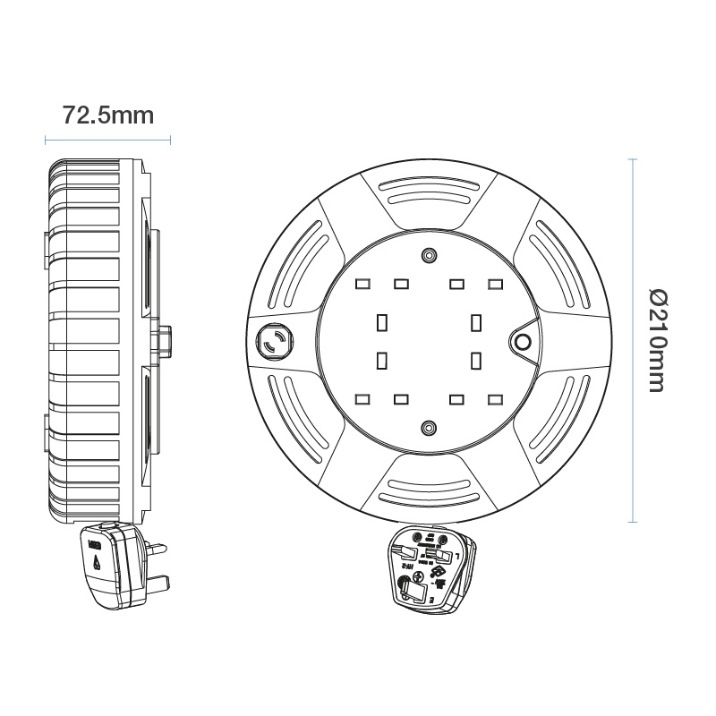 BG MASTERPLUG ΠΟΛΥΠΡΙΖΟ ΜΕ 4 ΠΡΙΖΕΣ 10Μ 10A