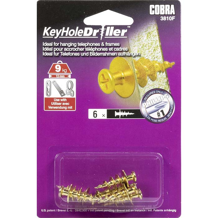 COBRA 3810F ΧΑΛΚΙΝΟ ΓΑΝΤΖΟ ΤΕΙΧΟΥ 6PCS