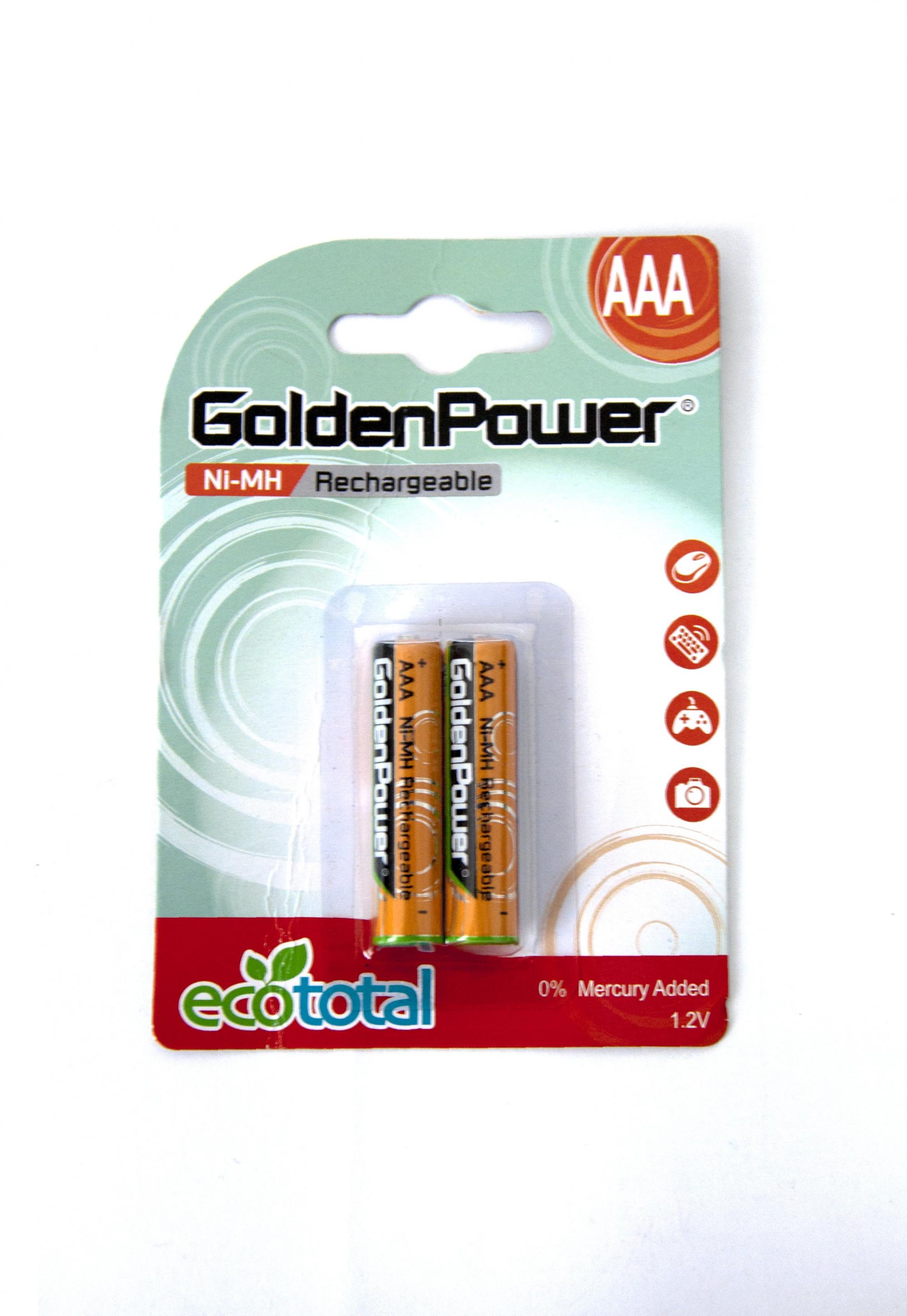 GOLDEN POWER ECOREADY 1.2V 850MAH AAA SIZE NI-MH