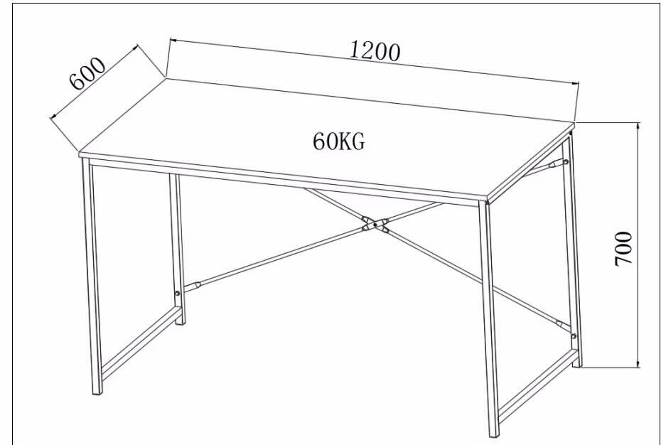 SUPEROFFICE MAROCO DESK BLACK 120X60X70CM