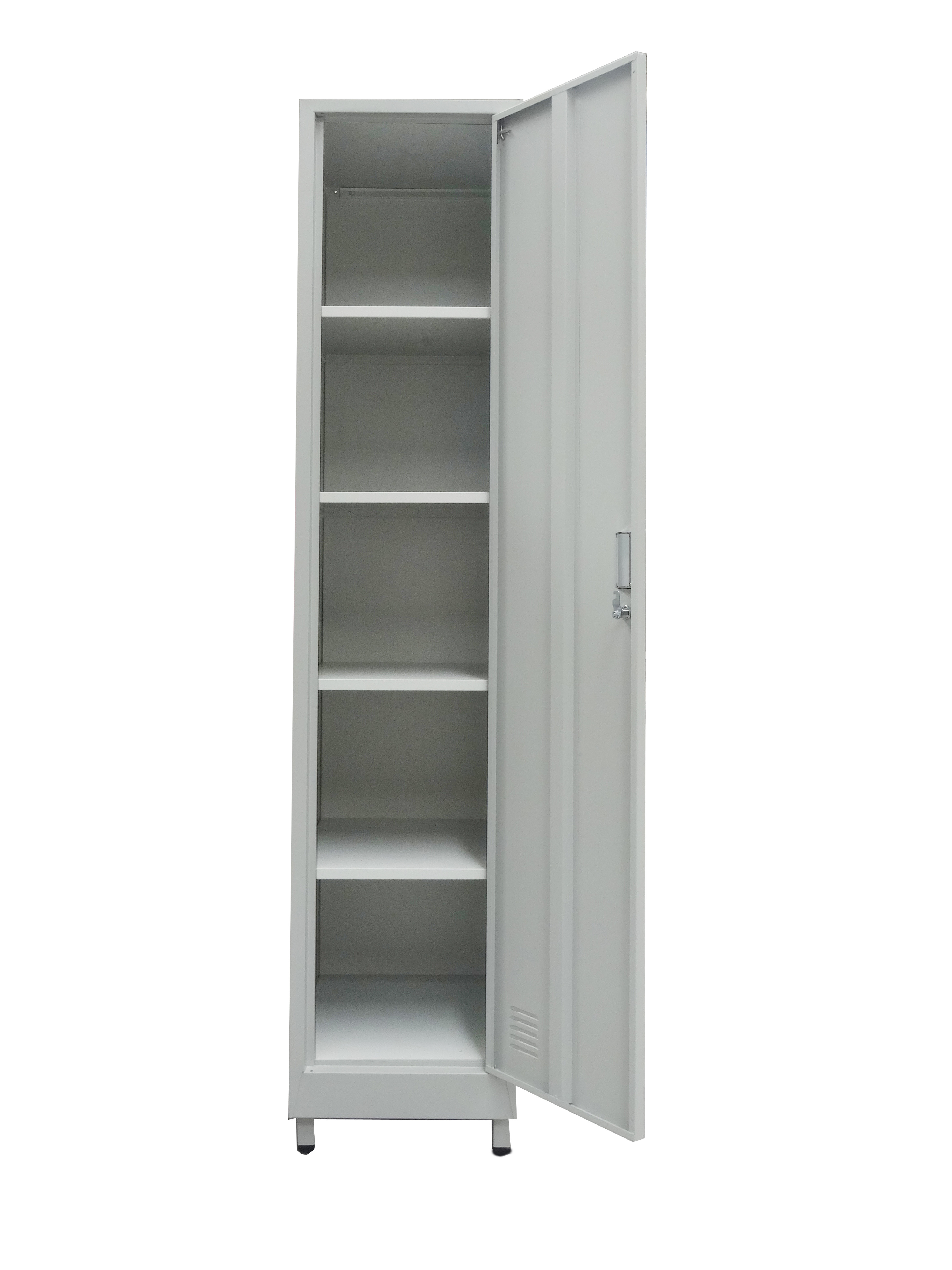 METALLIC CABINET 4 SHELVES 1 DOOR 45.7X38X180CM