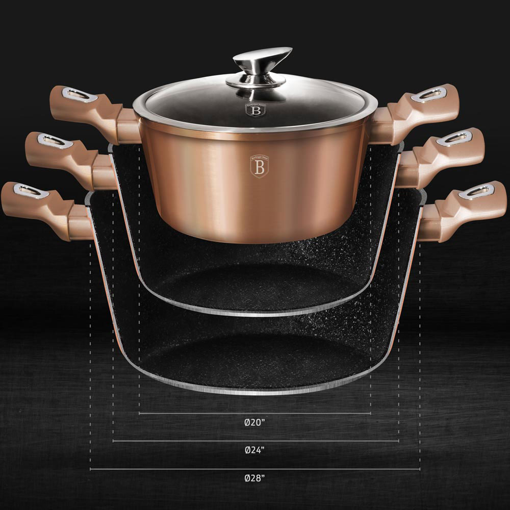 BERLINGER HAUS BH/1220N 10PCS COOKWARE SET ROSE GOLD COLLECTION