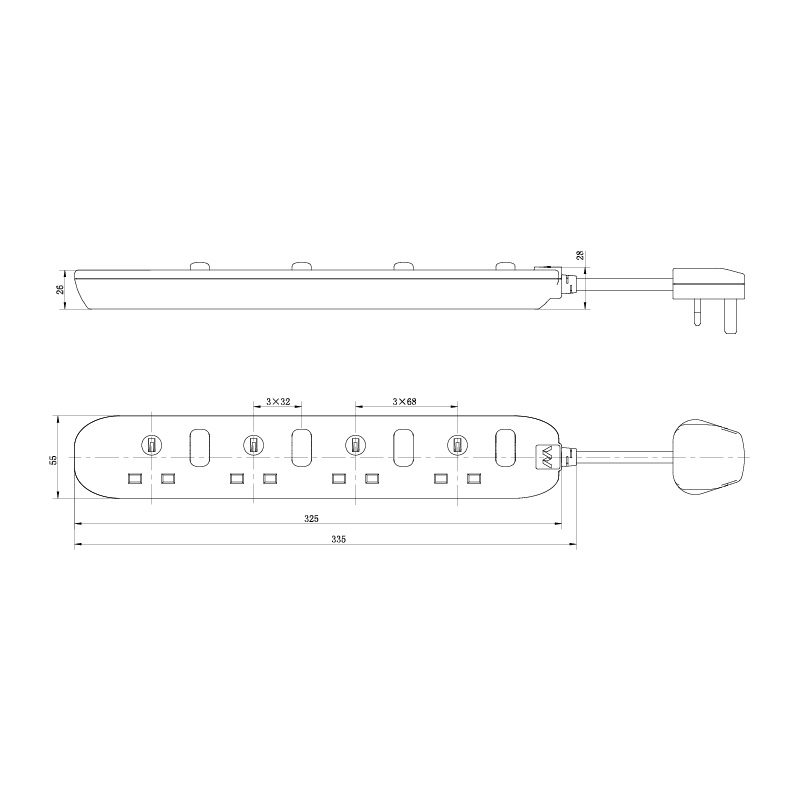 BG MASTERPLUG SURGE EXTENSION WITH 4 SOCKETS