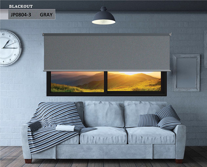 ROLLER BLIND BLACKOUT GRAY  80X160CM