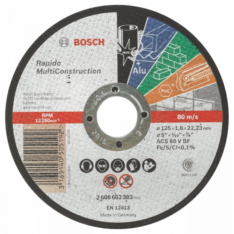 BOSCH RAPIDO MULTI CONSTRUCTION ACS 46 V BF, 125 MM, 1,6 MM