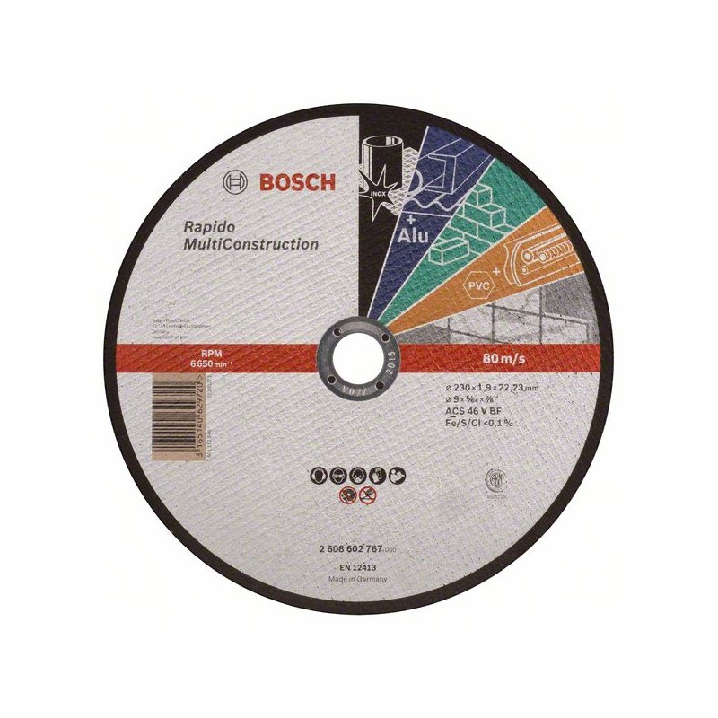 BOSCH ΔΙΣΚΟΣ ΚΟΠΗΣ ΕΠΙΠΕΔΟΣ ACS 46 V BF, 230 MM, 1,9 MM