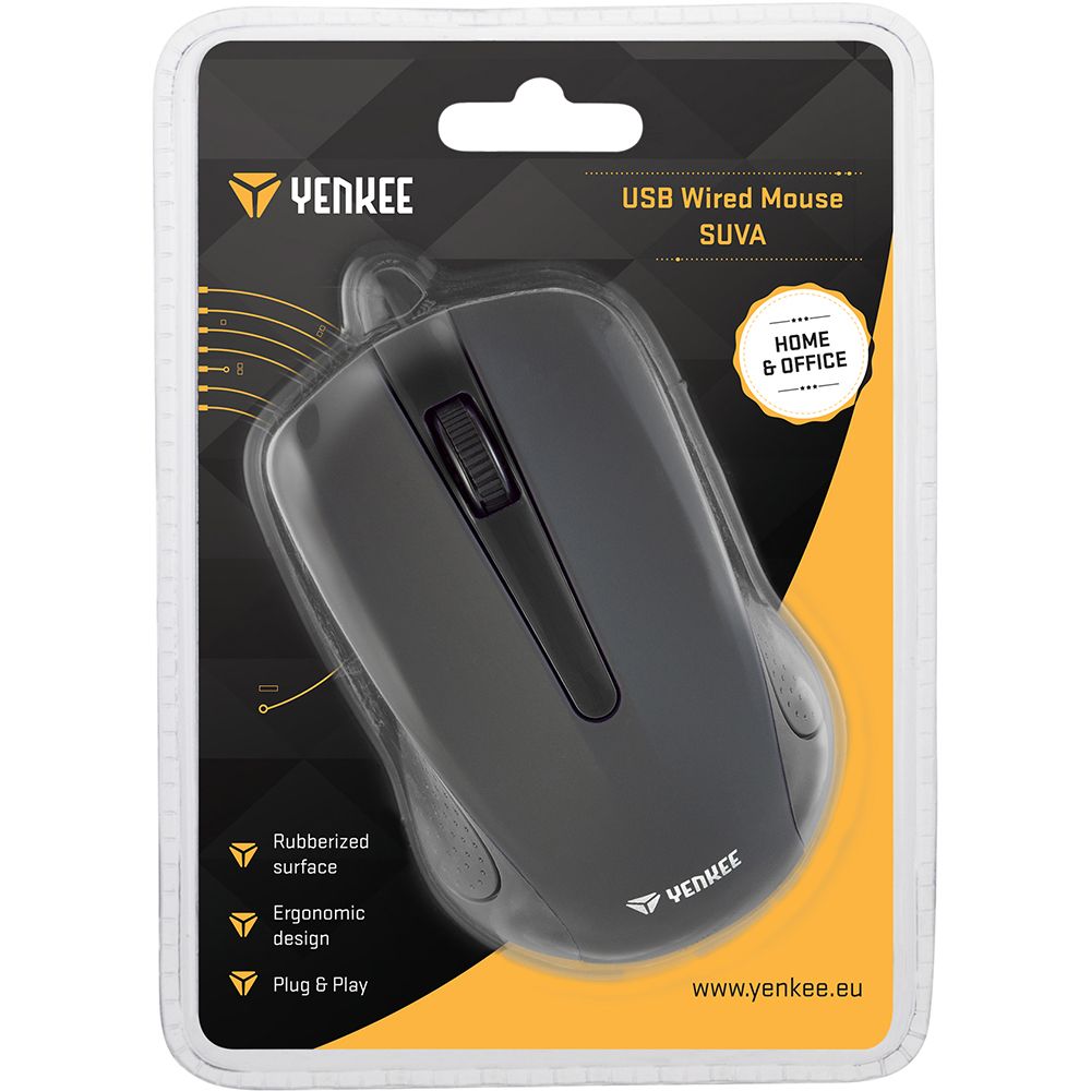 YENKEE YMS 1015BK USB WIRED MOUSE SUVA ΜΑΥΡΟ