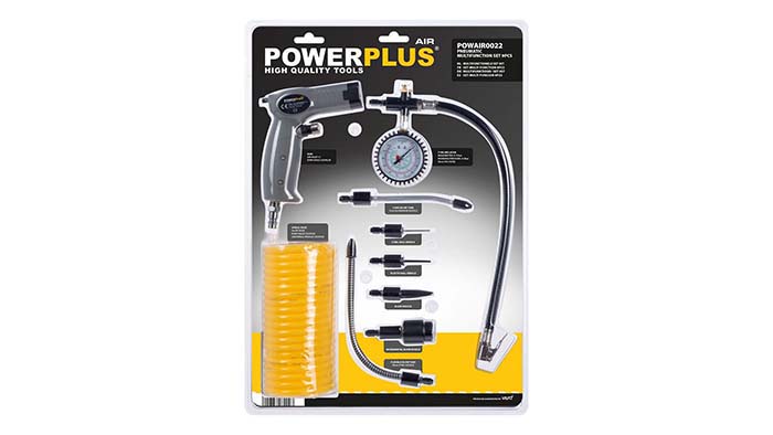 POWERPLUS POWAIR0022 PNEUMATIC MULTIF.SET 9PCS