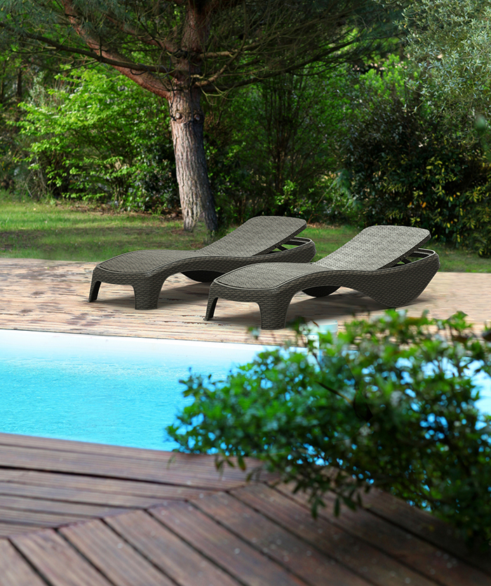 KETER ATLANTIC SUN LOUNGER BROWN 197X74X36CM