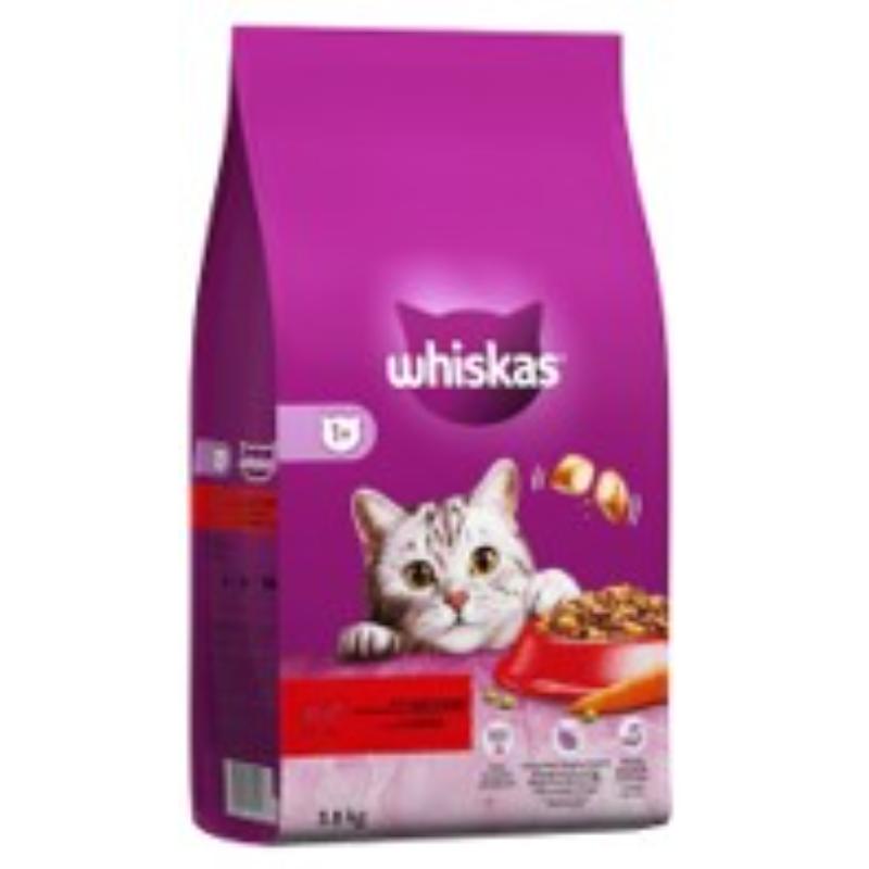 WHISKAS DRY CAT FOOD BEEF 3.8KG