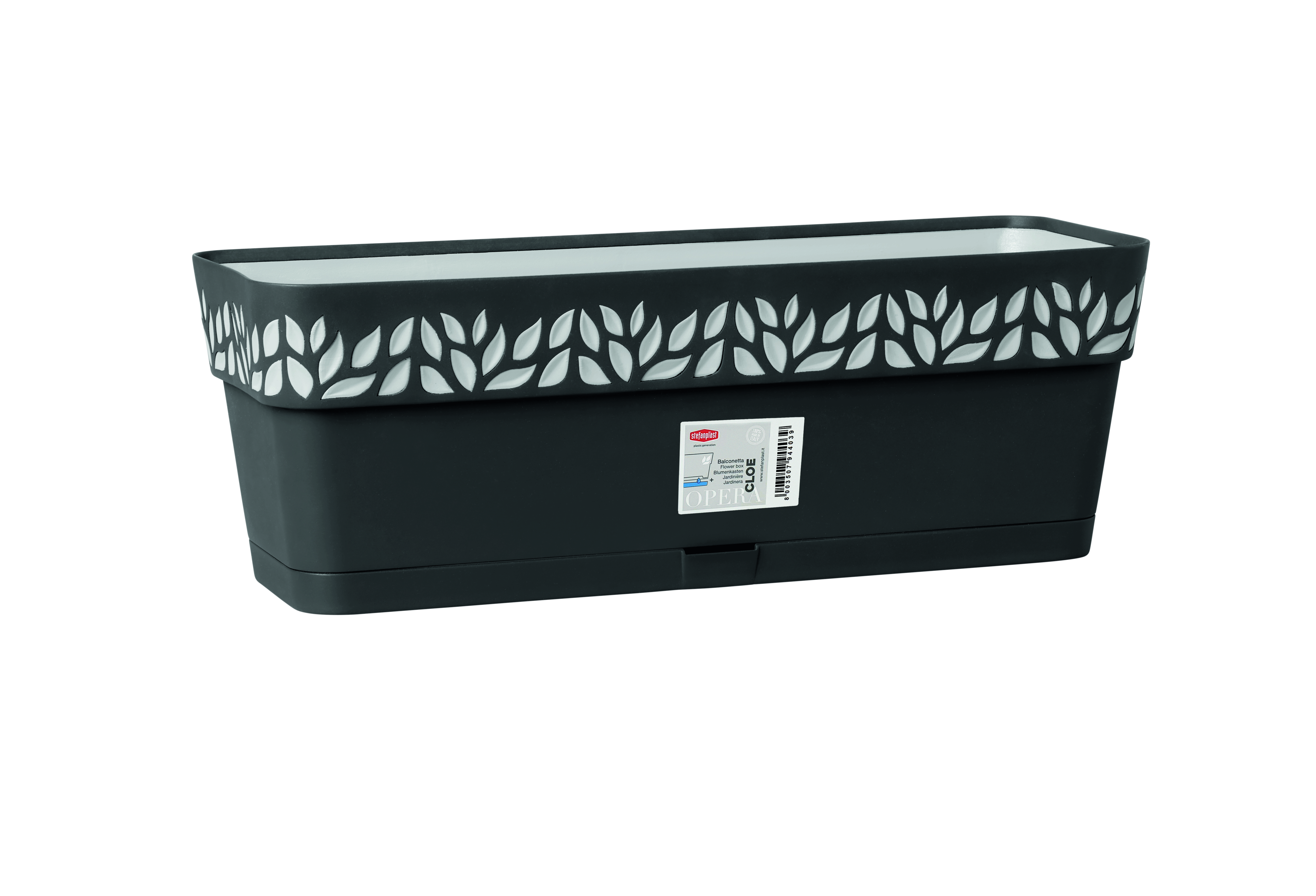 STEFANPLAST CLOE FLOWER BOX 50CM ANTHRACITE