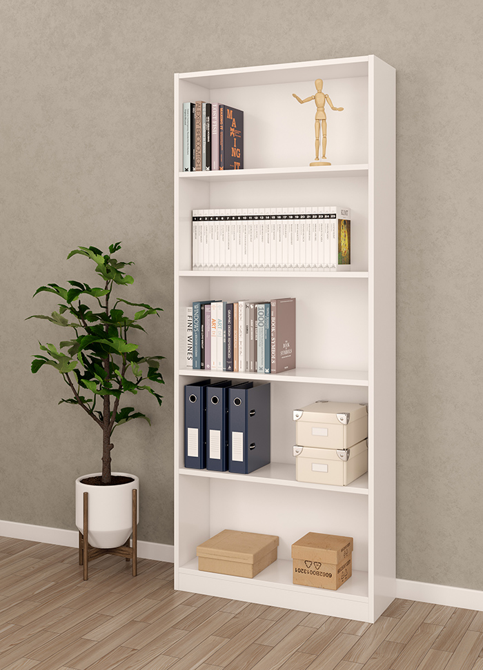 FORES STYLUS BOOKCASE MATTE WHITE 201X80X28CM