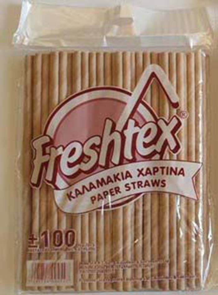 FRESHTEX ΚΑΛΑΜΑΚΙΑ ΧΑΡΤΙΝΑ 100PCS