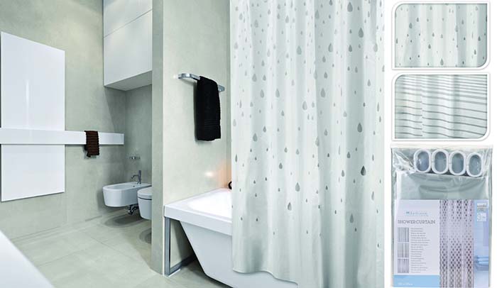 SHOWER CURTAIN PEVA 180X180CM