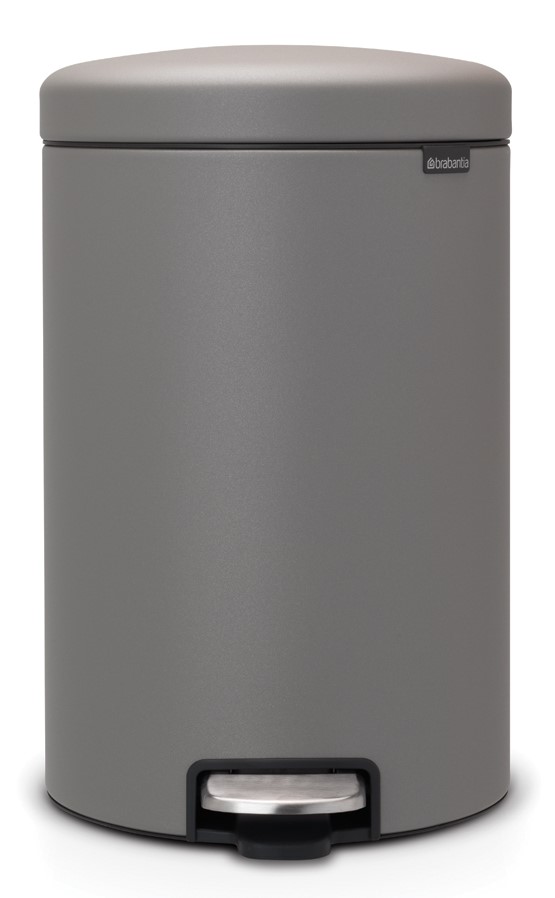 BRABANTIA NEW ICON PEDAL BIN 20 LITRE-MINERAL CONCRETE GREY