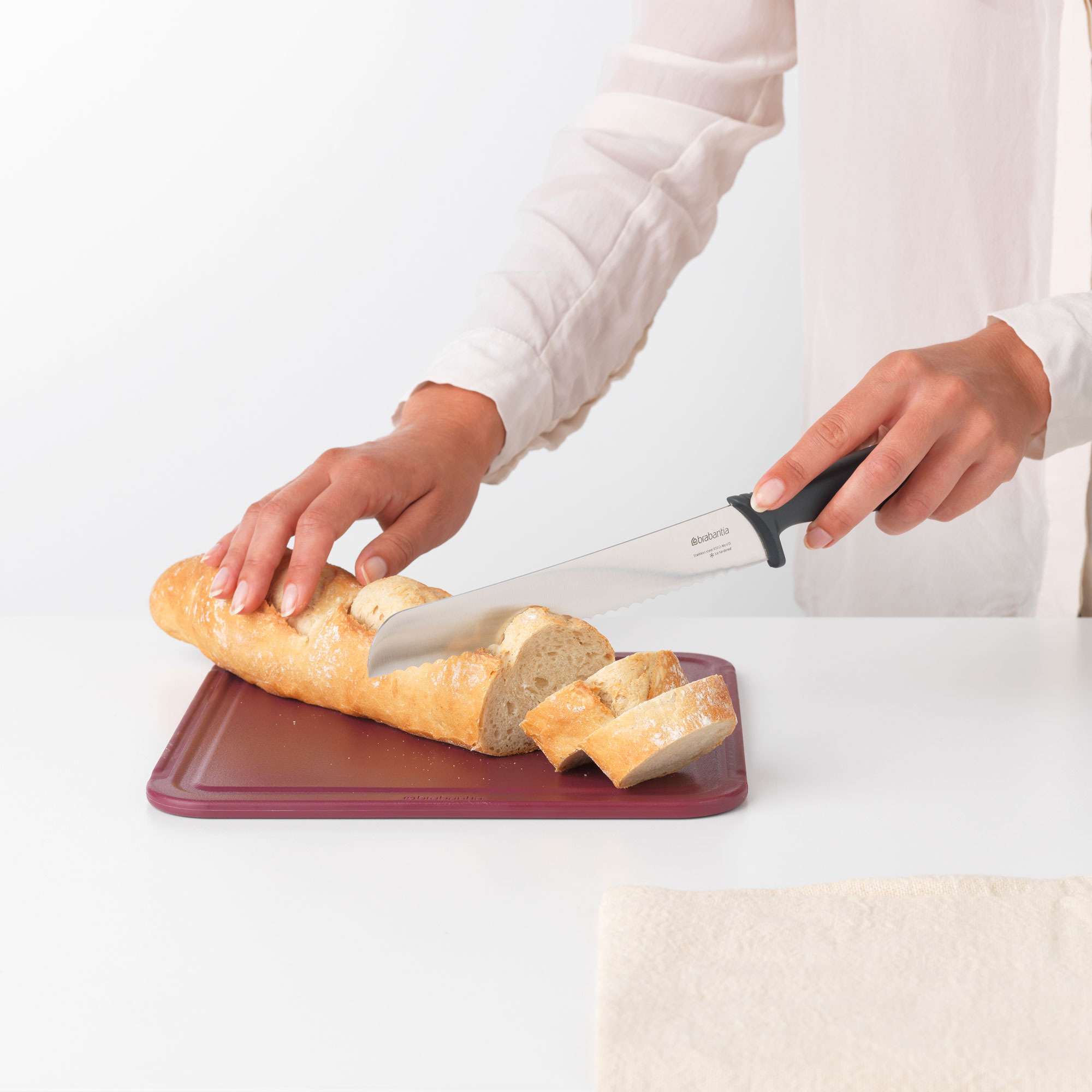 BRABANTIA BREAD KNIFE, TASTY+ - DARK GREY