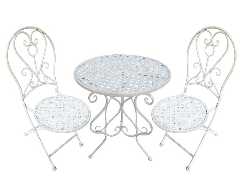 LENA 3PCS METAL BISTRO SET WHITE 