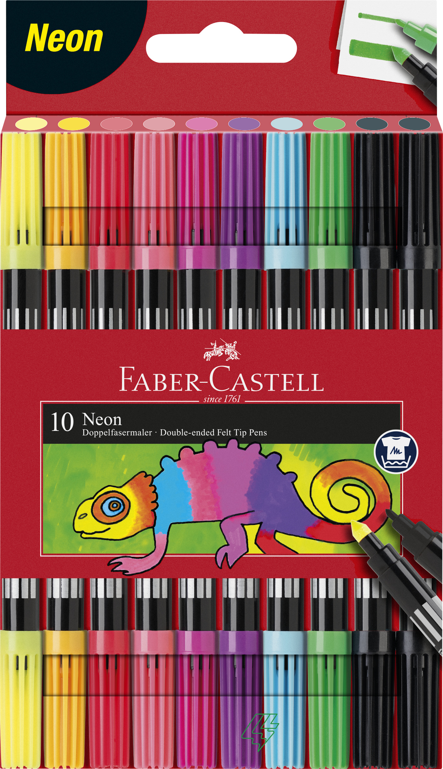 FABER CASTELL 151109 NEON DOUBLE FIBRE-TIP PEN 10PCS