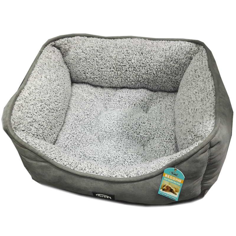 SHC PET BED SUEDE 60X48X20CM GREY