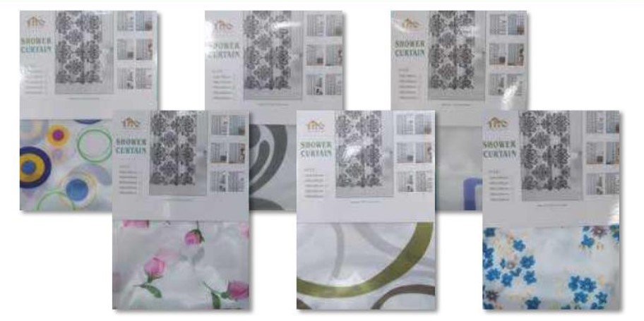 SHOWER CURTAIN PRINTED FABRIC 180CM X 200CM