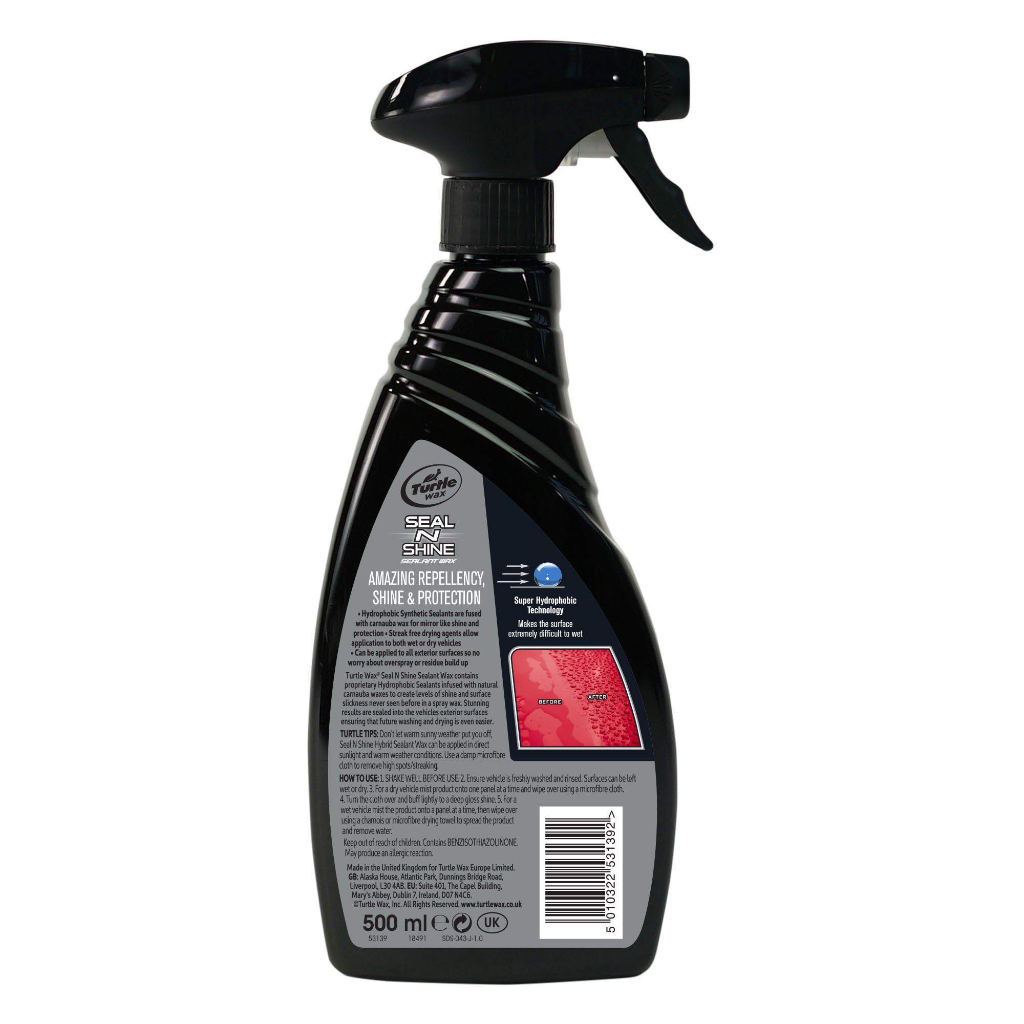 TURTLE WAX HYDROPHOBIC WAX SEALANT 500ML