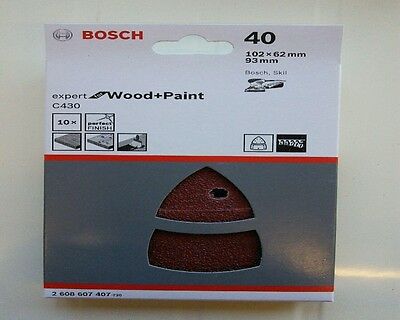 BOSCH C430 SANDING SHEET 10PCS 102 X 62, 93 MM, 40