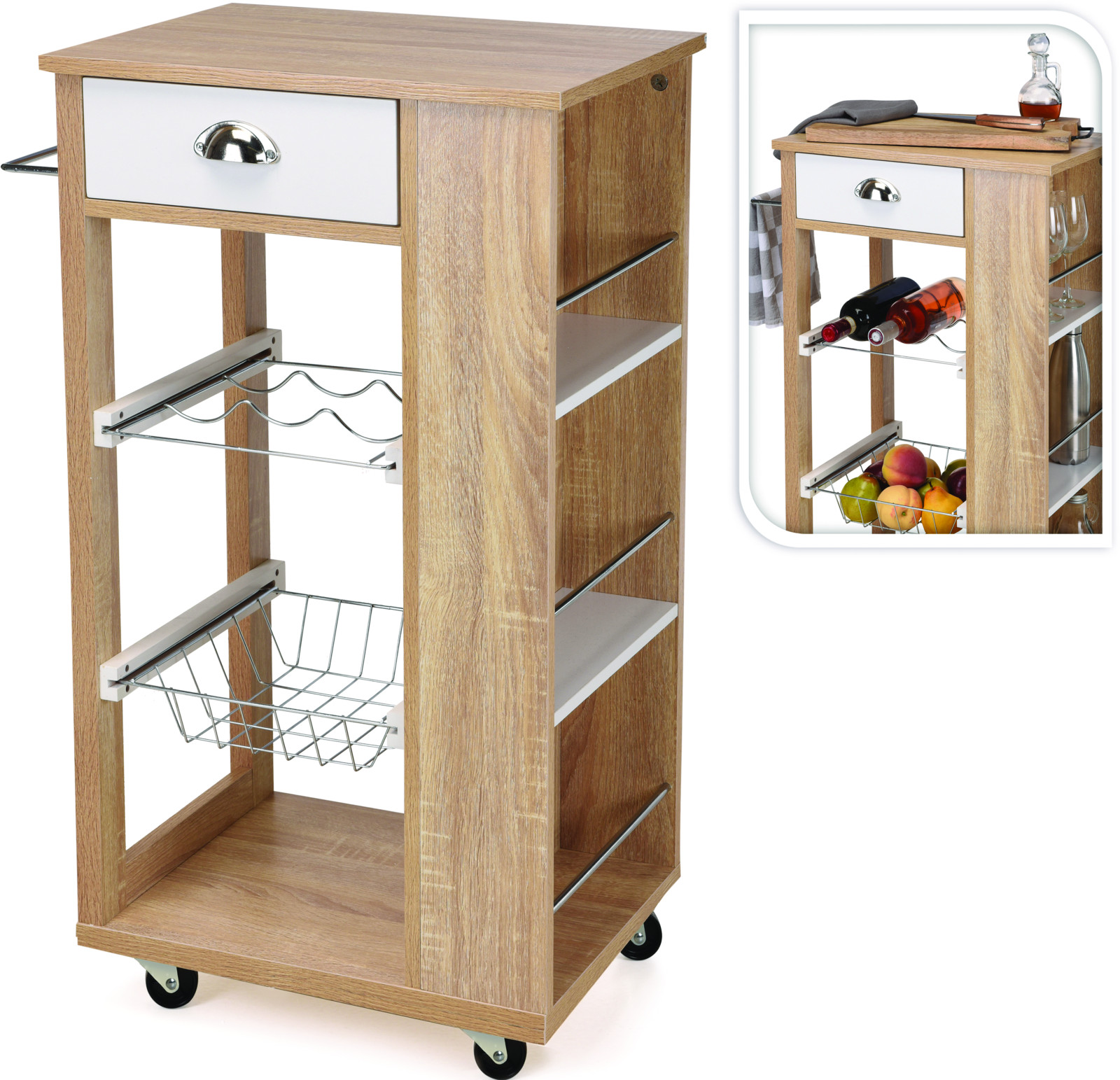 KITCHEN TROLLEY MDF 47X88CM