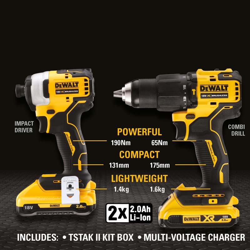 DEWALT DCK2062D2T-QW HAMMER+IMPACT 18V BRUSHLESS