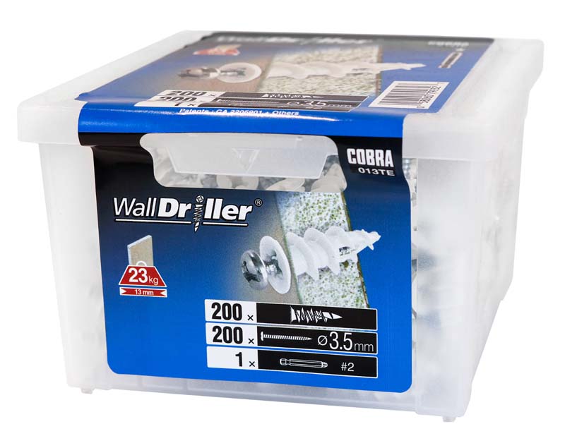 COBRA 013TE WALLDRILLER NYLON #6S (+ SCREWS) 200PCS