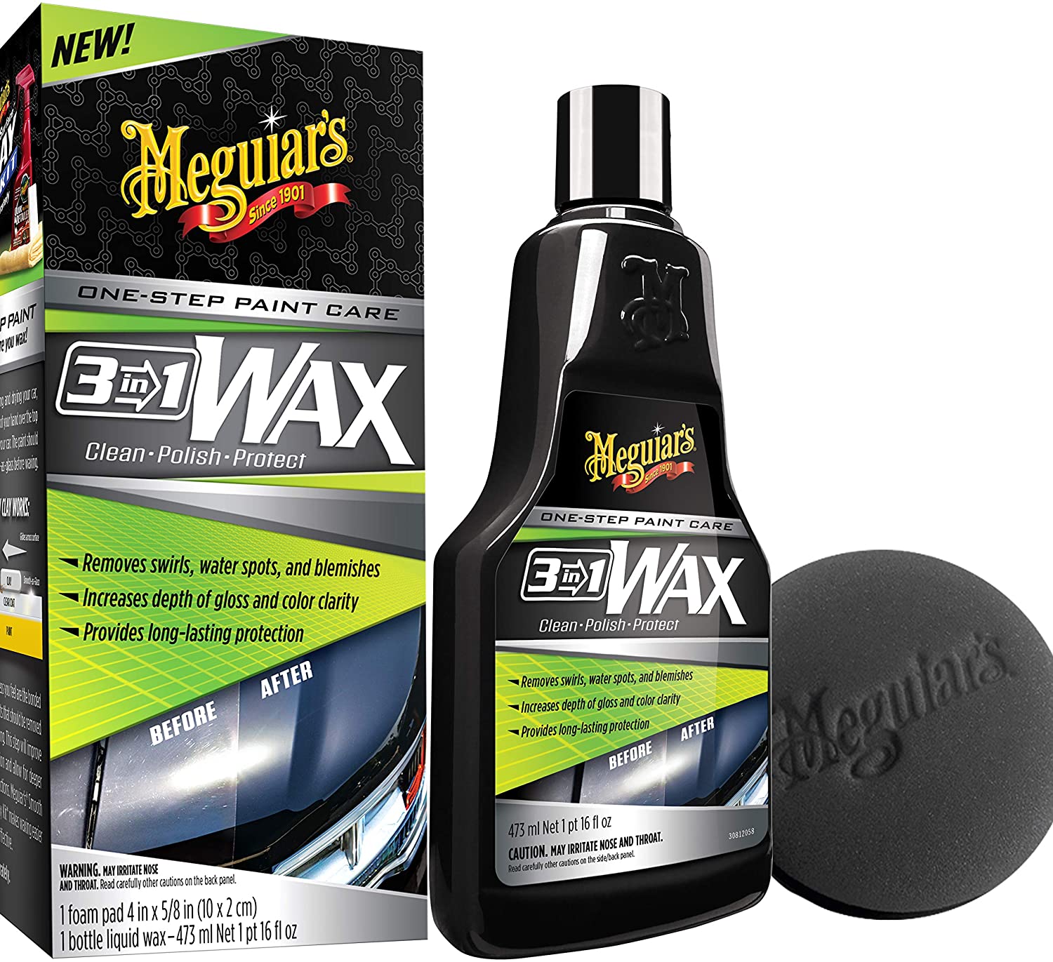 MEGUIARS G191016 3-IN-1 WAX KIT 473ML