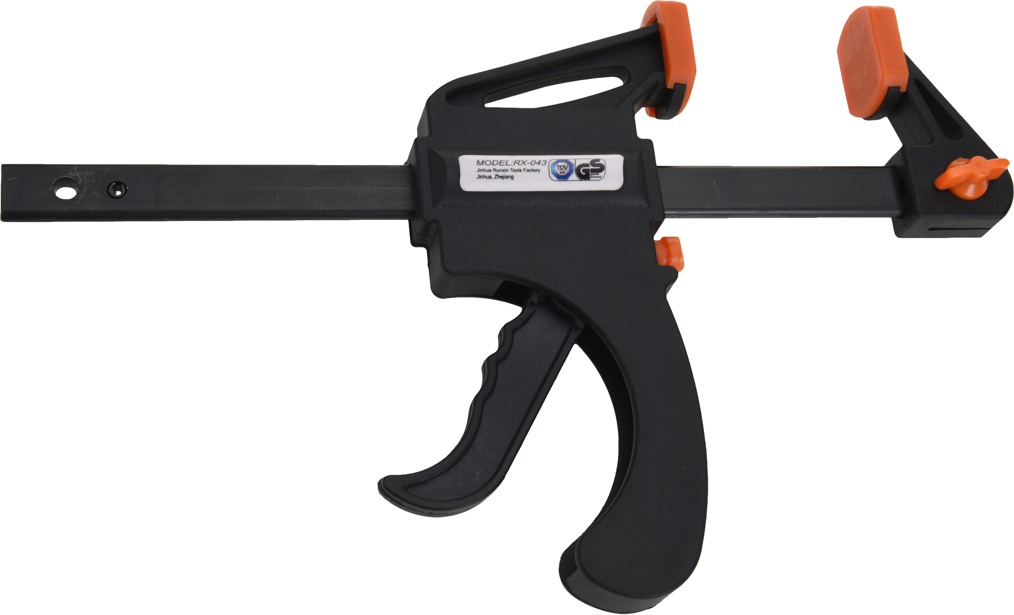 PISTOL CLAMP 15CM BLACK ORANGE