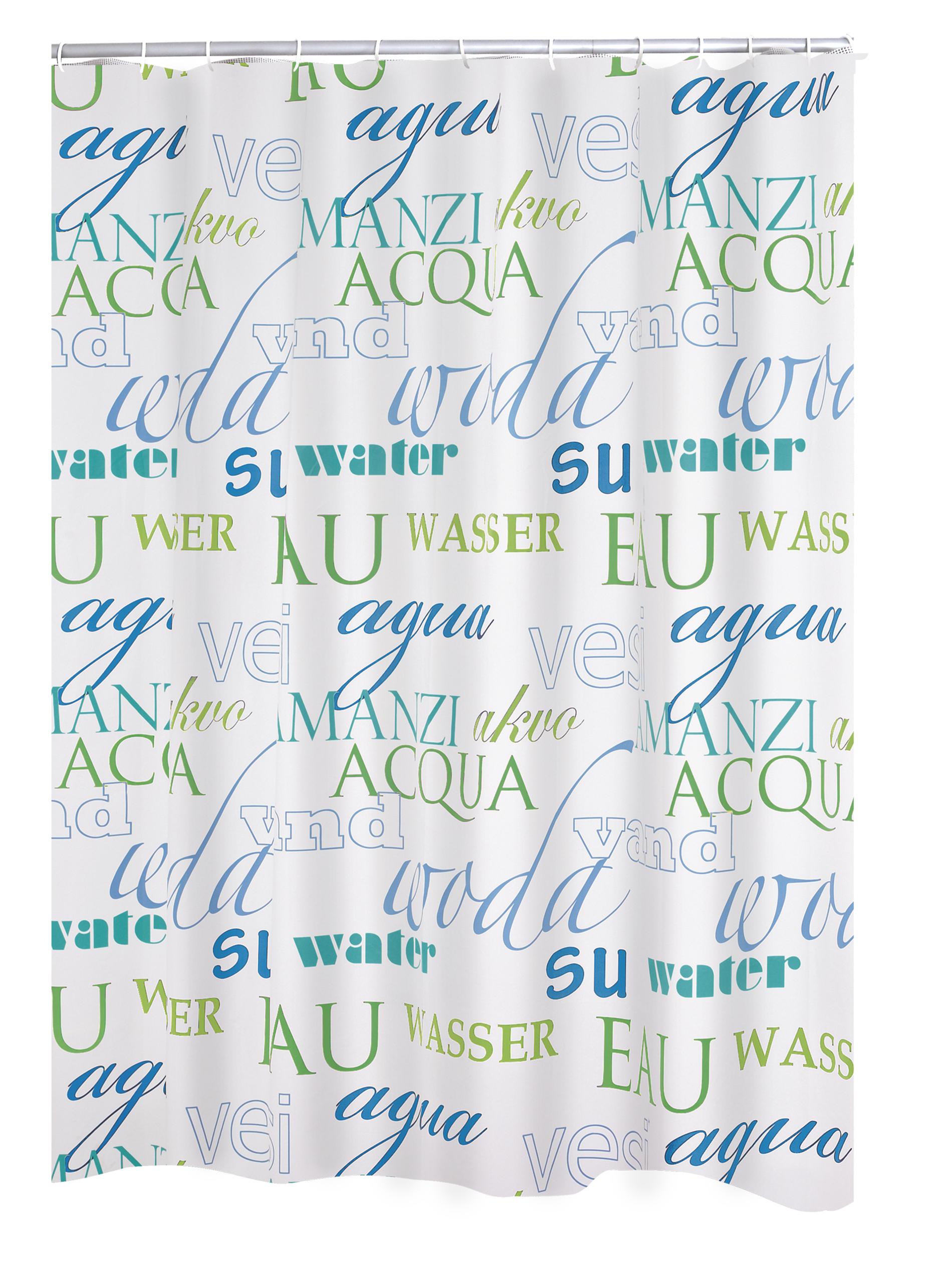 SHOWER CURTAIN VINYL 180X200 CM WODA GREEN