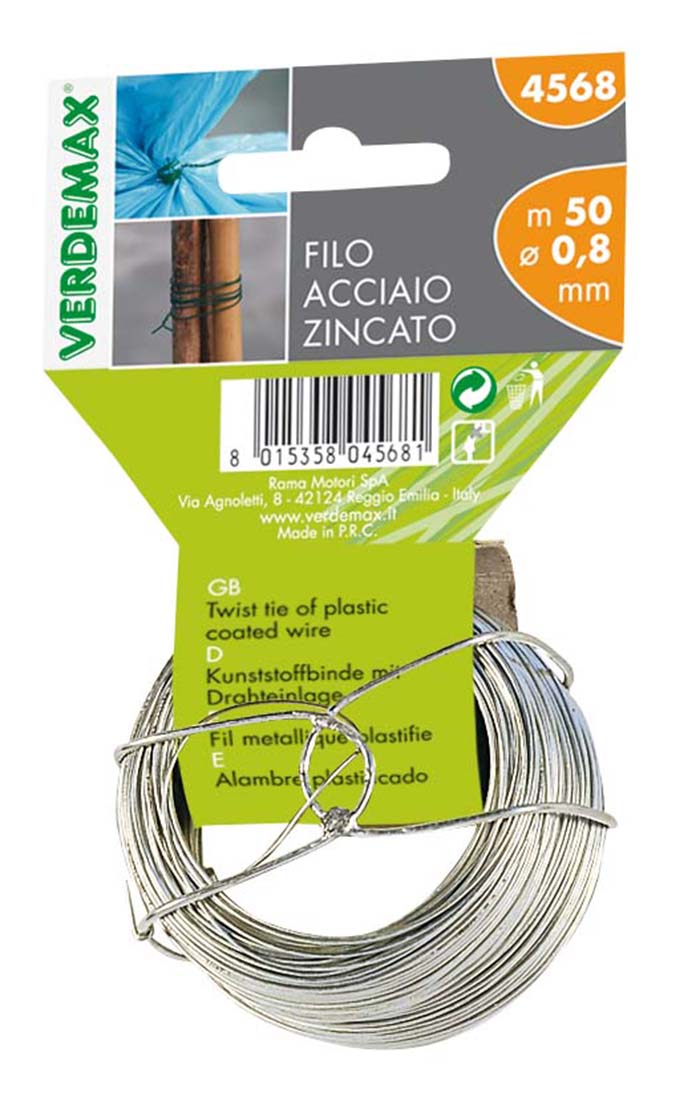 VERDEMAX ROUND STEEL WIRE 0.8MM CLEAR