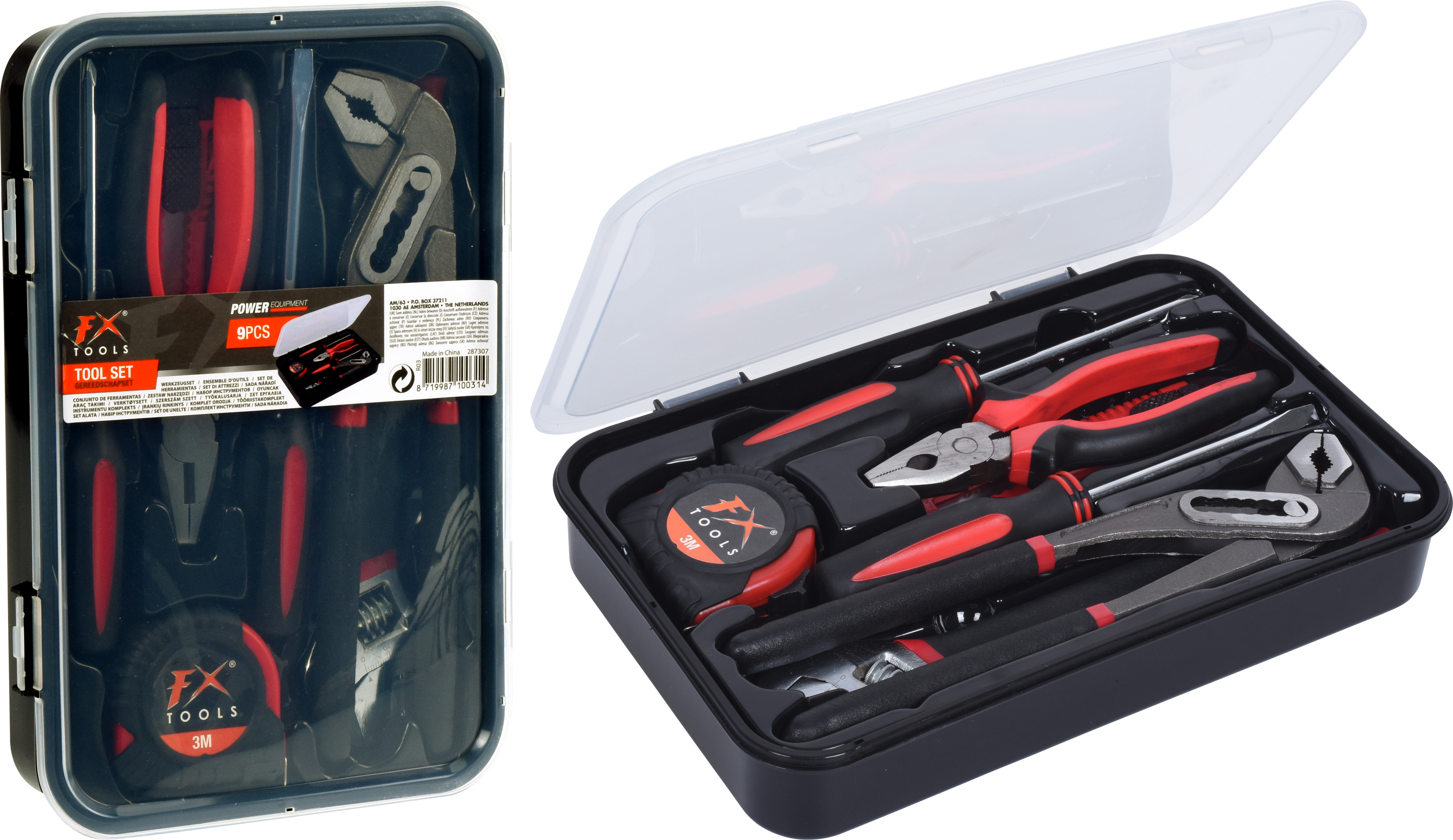 TOOL SET KIT 9PCS IN BOX