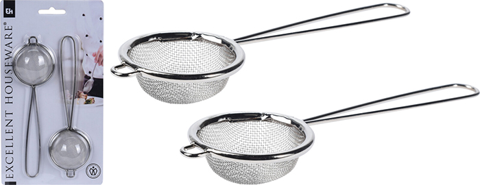 STRAINER SET STAINL STEEL 2PCS